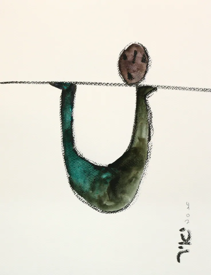 Balanceren III، ألوان مائية على ورق
