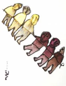 Touwtrekken، ألوان مائية على ورق
