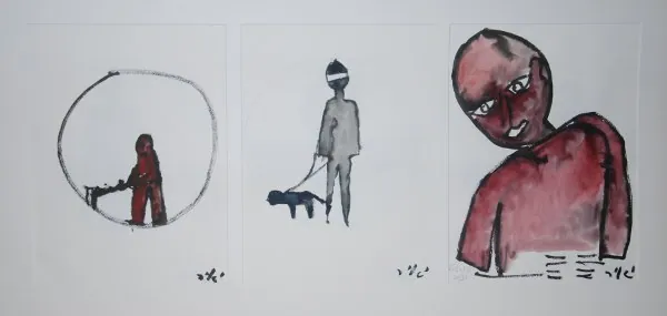 Aan het denken, met een hond، 1996–2006
